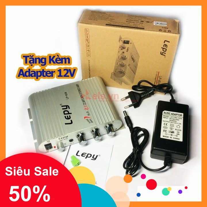 [5🌟][FREESHIP-150K] BỘ AMPLY MINI 12v LEPY LP-838 TẶNG KÈM NGUỒN [SALE]