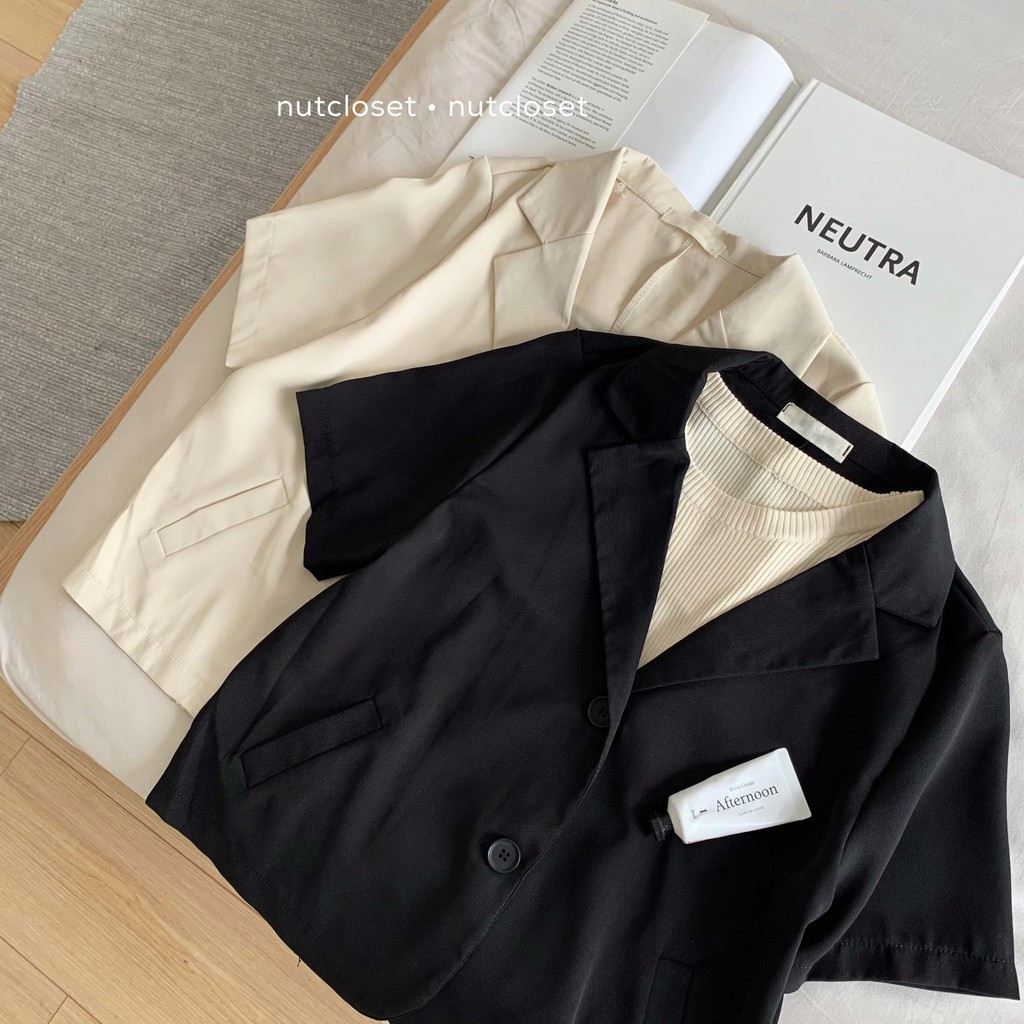 [Mã FAGREEN1505 giảm tới 30K đơn 99K] Áo blazer cộc tay dáng ngắn 2 cúc _ A0167 | BigBuy360 - bigbuy360.vn