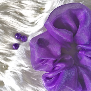 Scrunchies Tím Voan 2 lớp