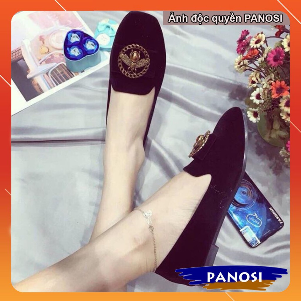 [xả kho] Giày nữ đế bệt búp bê gắn họa tiết ong xích đẹp