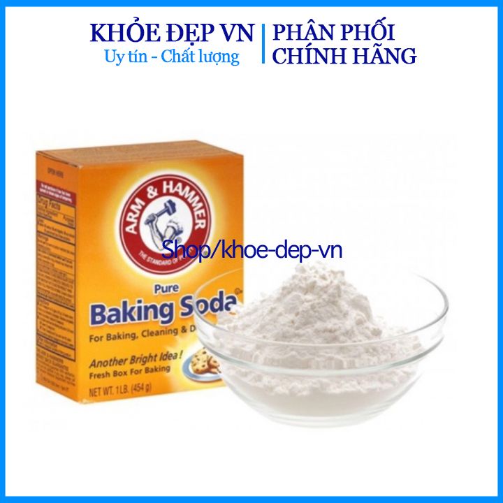 Bột Baking Soda làm bánh tảy trắng , làm sạch răng miệng , khử mùi hôi , tẩy sửa siêu sạch hộp 450gam