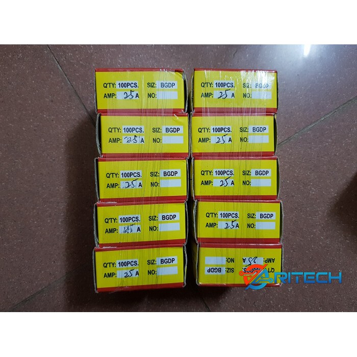 Hộp cầu chì ống thủy tinh 25A 250V 6x30mm F25AL250V (100con)