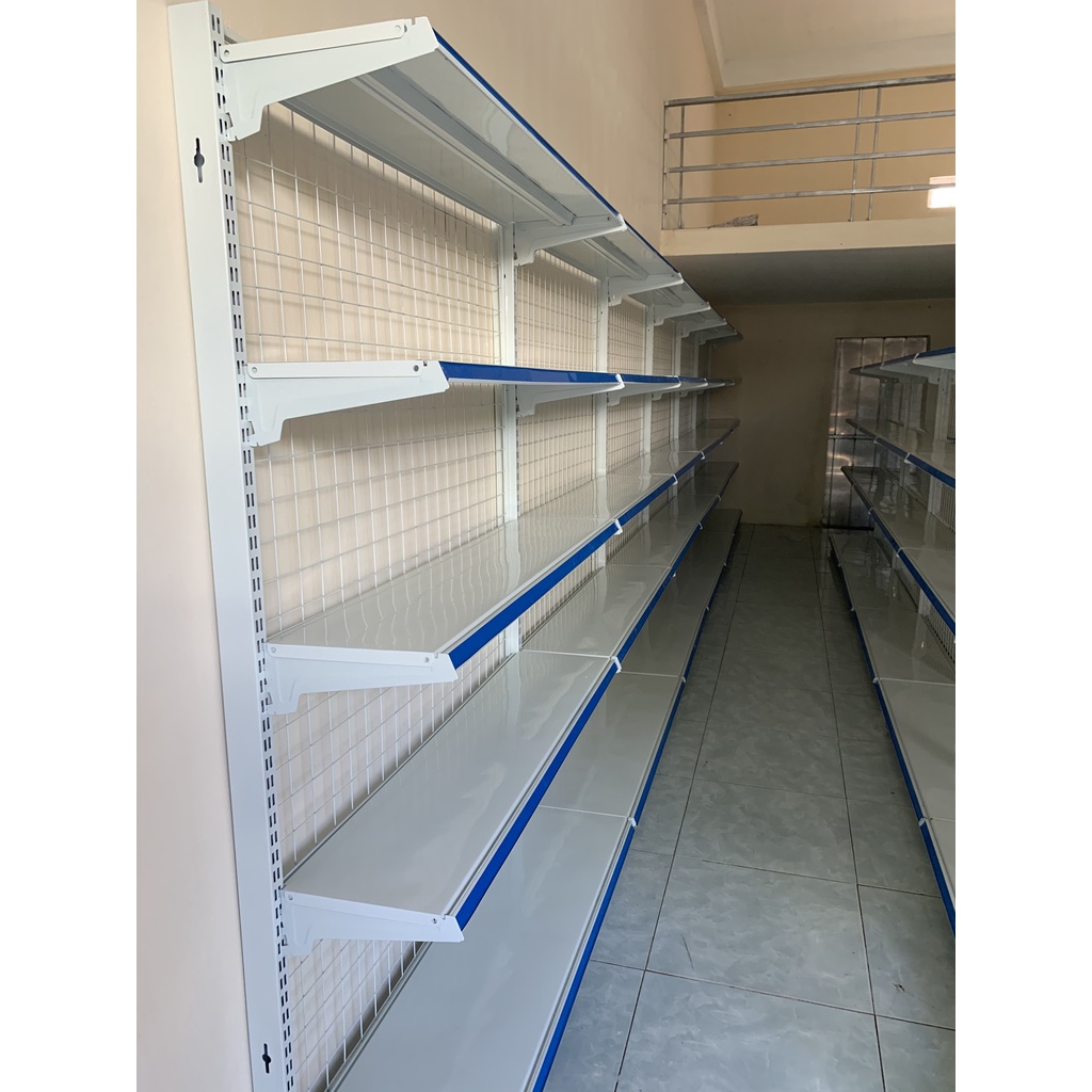 Kệ siêu thị đơn 1 mặt dài 70cm x rộng 40cm x Cao 120cm x 3 tầng