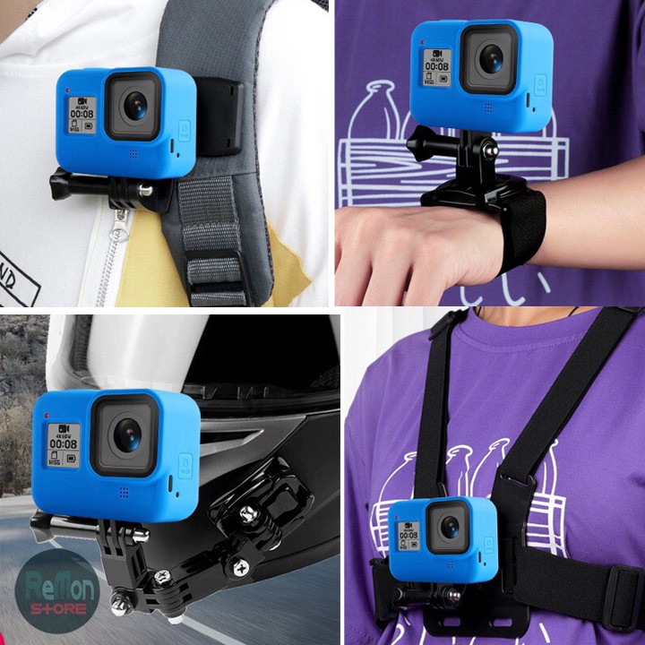 Vỏ cao su silicon cho GoPro Hero 8 có dây cổ tay Puluz (chọn màu) - Hàng chính hãng