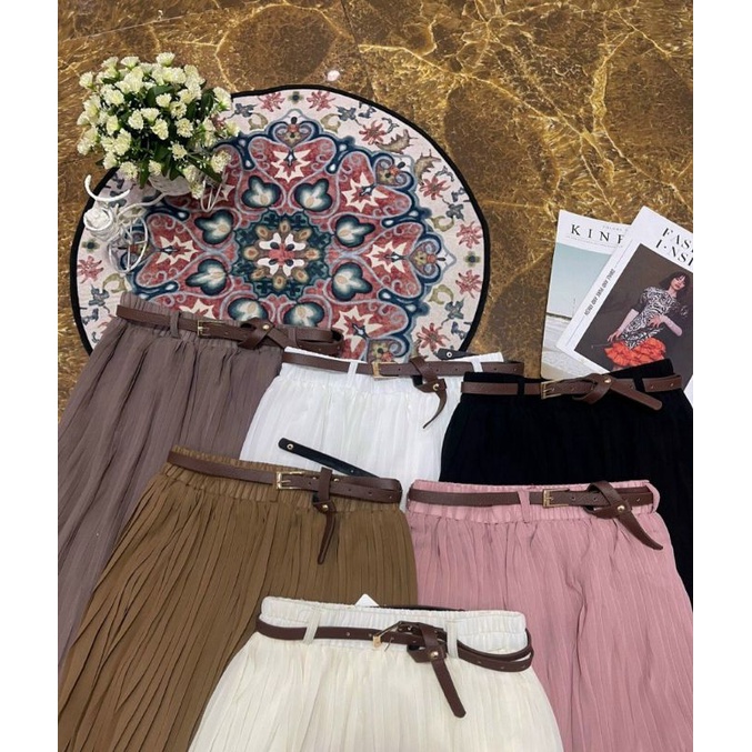 Chân váy voan kèm đai thời trang hàng QC