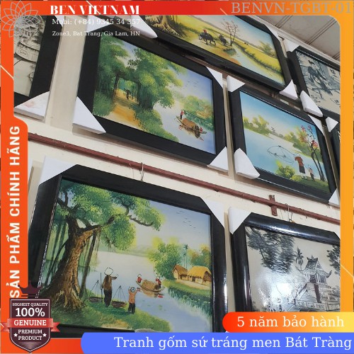 [FREESHIP] - Tranh phong cảnh Gốm sứ tráng men Bát Tràng cao cấp - KT 40x50cm- BENVN-TGBT-01