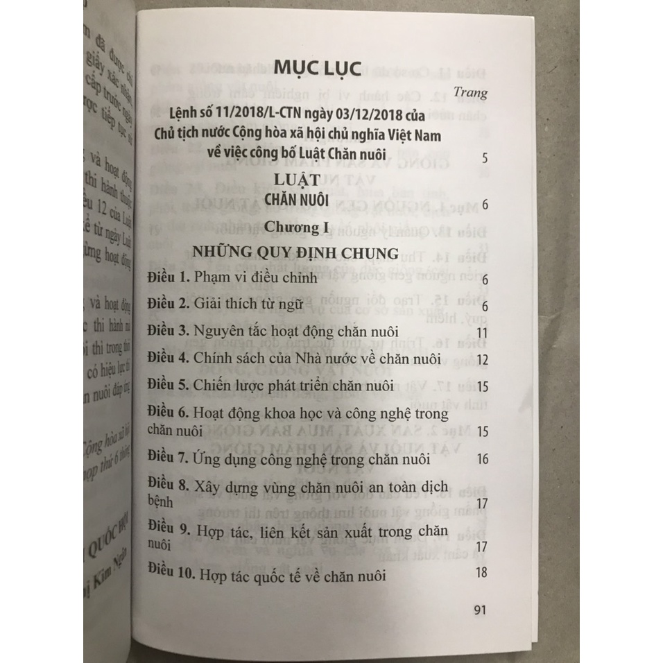 Sách luật chăn nuôi (có hiệu lực 01/01/2020)