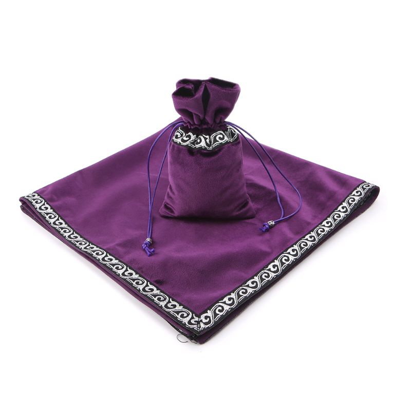 Khăn Trải Bàn Tarot Hình Vuông Chất Liệu Nhung Kèm Túi Đựng Thẻ Tiện Dụng