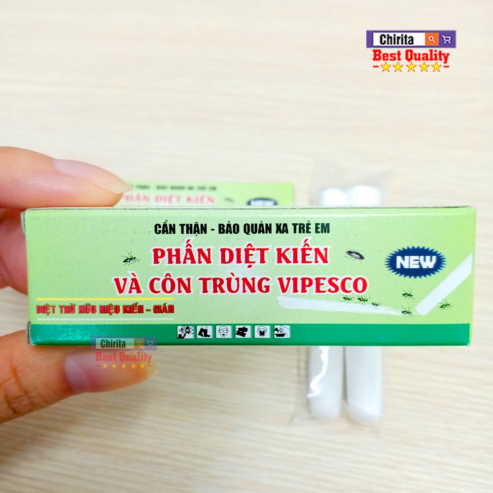 Phấn Diệt Kiến VIPESCO ( Hộp / 2 Thanh ) - Phấn Diệt Kiến Và Côn Trùng, Diệt Gián, Diệt Kiến Hữu Hiệu, Không Gây Độc Hại