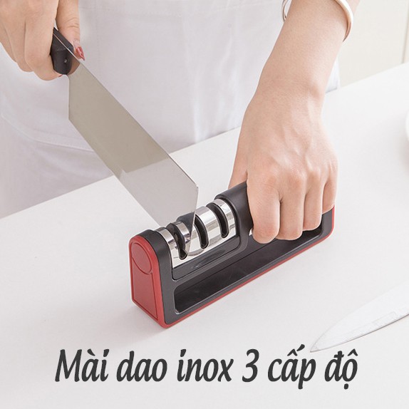 Mài dao kéo inox 3 ngăn đa năng cao cấp