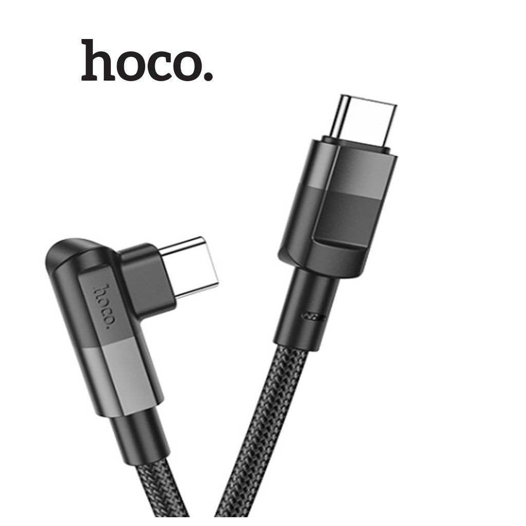 Cáp sạc điện thoại HOCO U108 kiểu L bện Nylon chống gãy, sạc nhanh 100W Type C to Type C