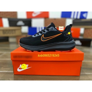 Giày thể thao nam Nike Zoom, Giày Nam Chạy, Đi Bộ Đế Mềm Nike Zoom đen đế cam