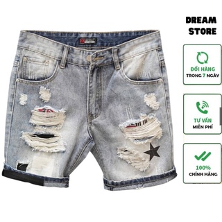 Quần short jean nam rách xước nhiều màu co dãn tốt hàng cao cấp DREAM STORE QS301
