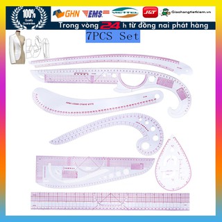 Bộ 7 thước dẻo cắt may Thước cong hoặc thẳng thước cắt may
