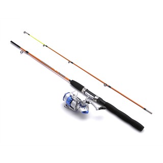 Bộ cần cầu cá 2 khúc mini WPower 1m5 Orange ( máy 3000 ) + Bộ Phụ Kiên.