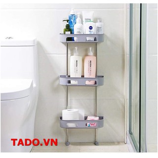 [Hot] Kệ nhựa 2 và 3 tầng dính trên toilet (bồn cầu) hoặc phòng bếp khung inox chắc chắn GD553