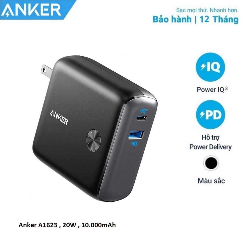 Pin Sạc dự phòng ANKER A1623 Power Core Fusion 10000 mAh Dành cho điện thoại iPhone iP Samsung Oppo nhỏ gọn đẹp rẻ