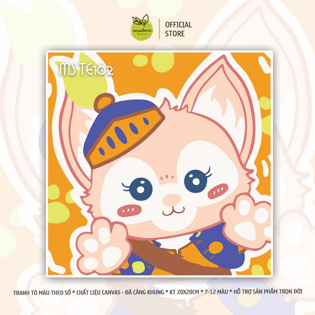Tranh tô màu số hóa 20x20cm có khung Hoạt Hình Dễ Thương
