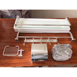 Bộ phụ kiện nhà tắm 6 món bằng Hợp Kim Nhôm hàng fuko chính hãng 100%