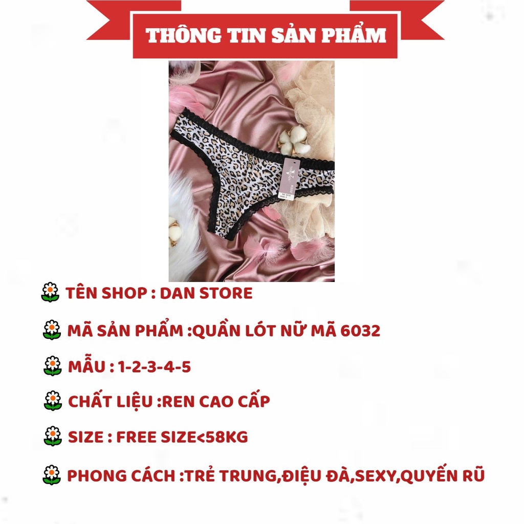 Quần Lót Nữ - Quần Lót Nữ Lọt Khe đúc su họa tiết da báo thiết kế phối viền ren DAN STORE MÃ 6032