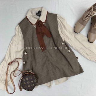 Set sơ mi kẻ 3 chi tiết