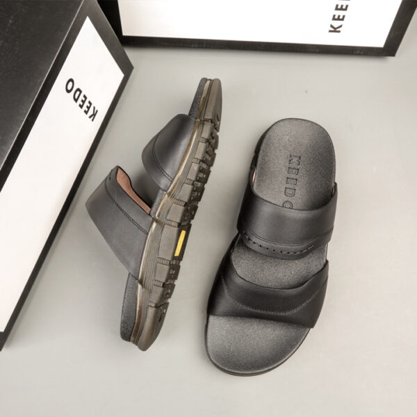 Dép quai ngang hàng hiệu da bò thật KEEDO DR0105