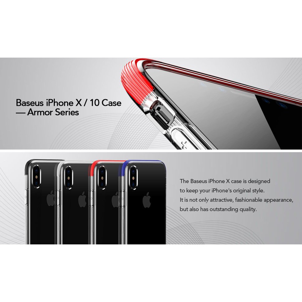 Ốp lưng iphone X chống sốc Armor hãng Baseus