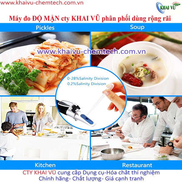 Khúc xạ kế máy đo ĐỘ MẶN thang 0-100 phần ngàn , 0-28%