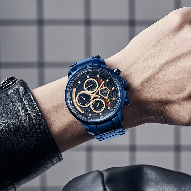 NAVIFORCE Brand  Men Casual Date Luminous Fashion Sport Quartz Waterproof Watch