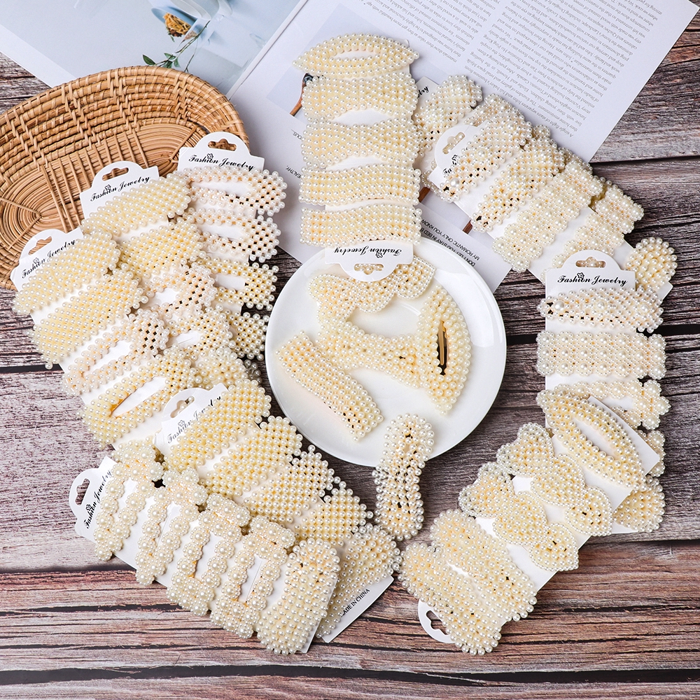 Set 5 kẹp tóc đính ngọc trai phong cách Hàn Quốc cho nữ