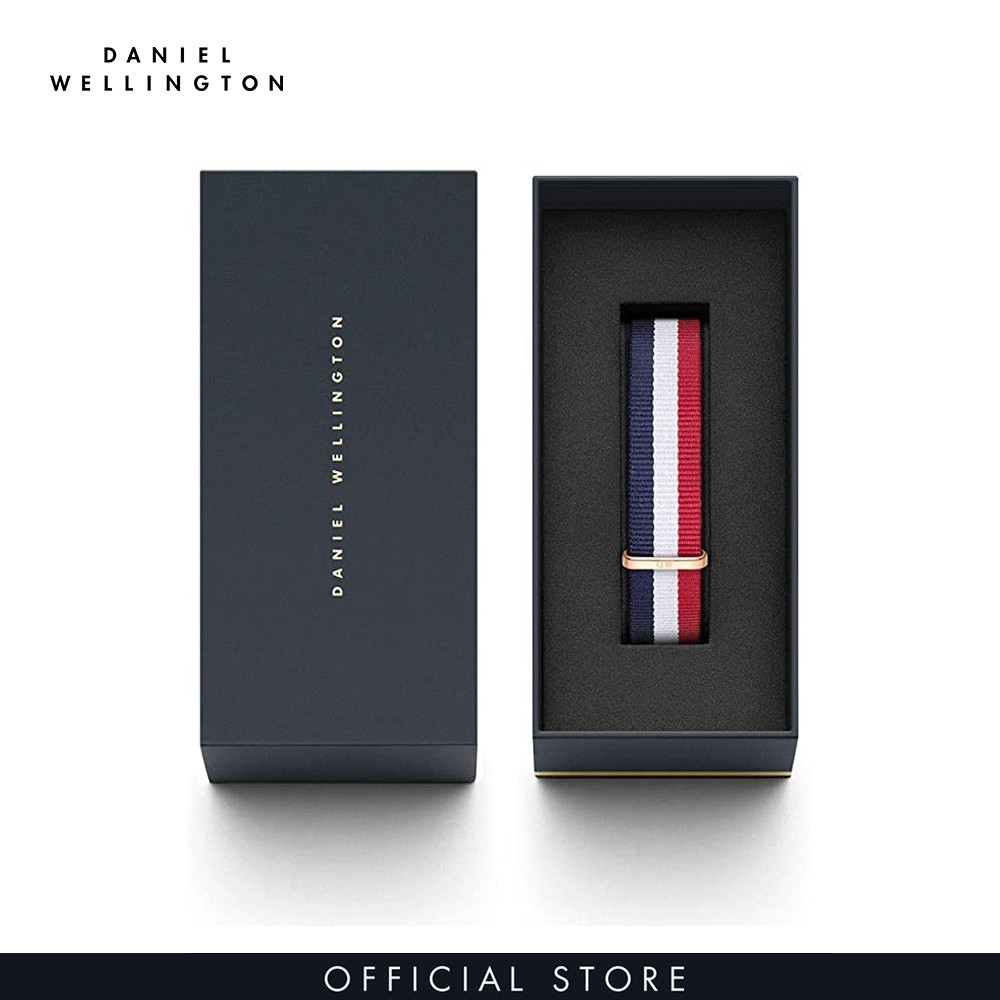 Dây vải nato đồng hồ Daniel Wellington 20mm khóa màu vàng hồng - Cho đồng hồ Classic 40mm - DW00200003