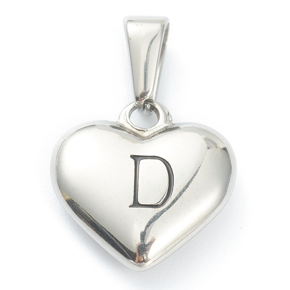 1 Mặt Dây Chuyền Hình Trái Tim Bằng Thép Không Gỉ 304 Kích Thước 16x16x4.5mm: 7x3mm