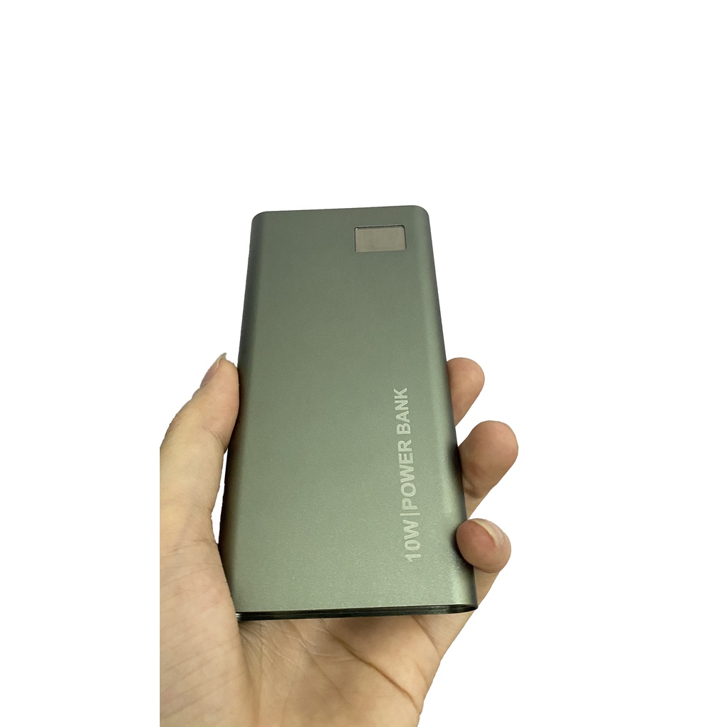 Sạc Dự Phòng  10000mAh 10W Vỏ nhôm cho iPhone Huawei Samsung Xiaomi Oppo Vivo  Có Màn Hình Hiển Thị