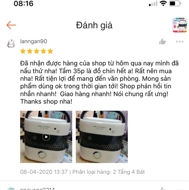 Hộp cơm điện 4 bát gốm sứ 2 tầng, Nồi cơm mini cho dân văn phòng, hộp cơm hâm nóng Life Element | BigBuy360 - bigbuy360.vn