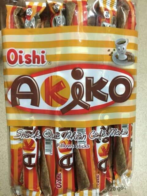 Bánh que oishi Akiko nhân kem sữa , socola, sầu riêng