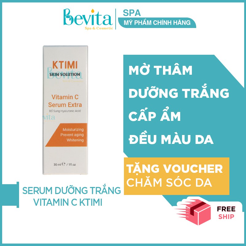 Serum dưỡng trắng KTIMI Vitamin C Serum 30ml, serum trắng da mờ thâm đều màu da - Bevita