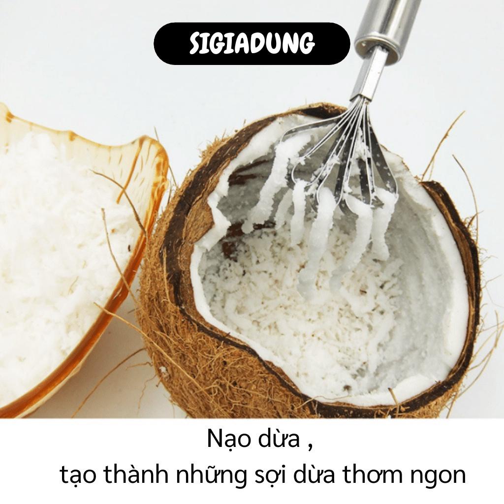 [SGD] Đánh Vảy Cá - Dụng Cụ Nạo Dừa Đa Năng 2in1 Siêu Tốc 5 Rãnh Tròn, Inox 304 Tiện Dụng 3176