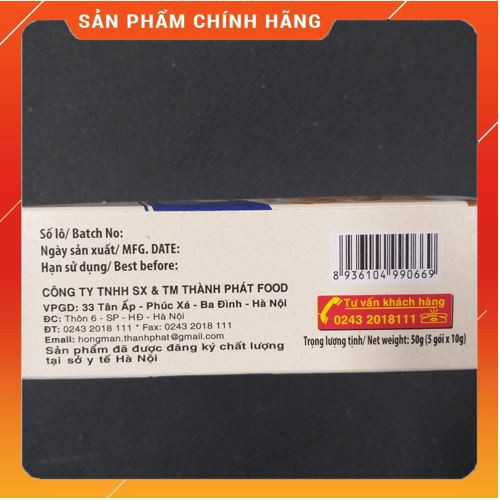 Men khô làm bánh Thành phát hộp 50g nguyền liệu làm bánh mì, bánh bao...