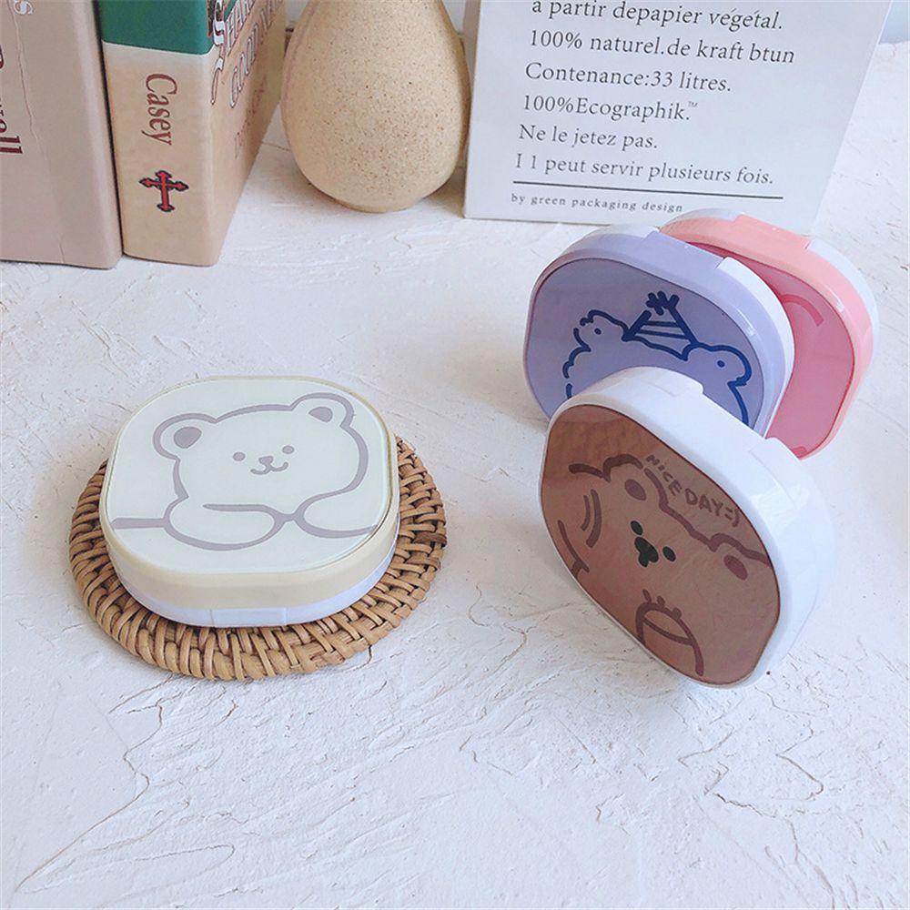 Hộp Đựng Kính Áp Tròng Hình Gấu Hoạt Hình Dễ Thương