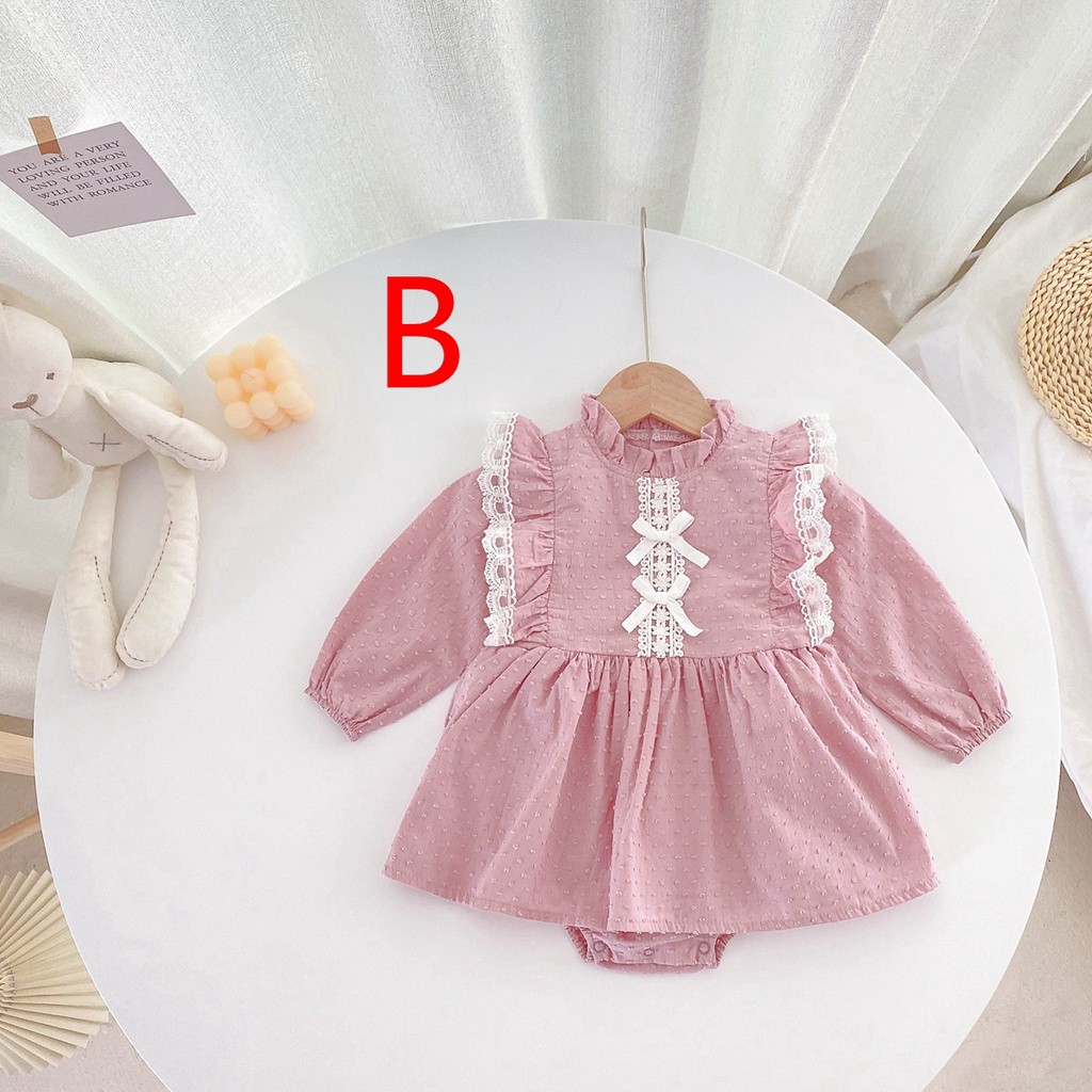 Sanlutoz Tay áo dài Em bé Cô gái Bộ bodysuit Dễ thương Bông Công chúa