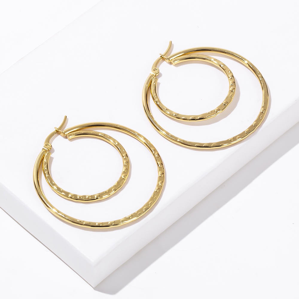 Khuyên Tai Tròn To 40MM Bằng Thép Titan / Thép Không Gỉ Không Gây Dị Ứng Dành Cho Nữ