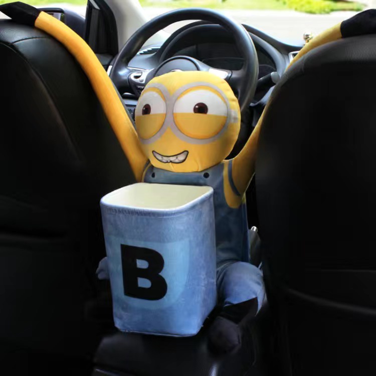 【Ready Stock】 2 In 1 Doraemon viva Waterproof Liner city Car Armrest Box Trash Can Tissue Storage Bag proton ls3H