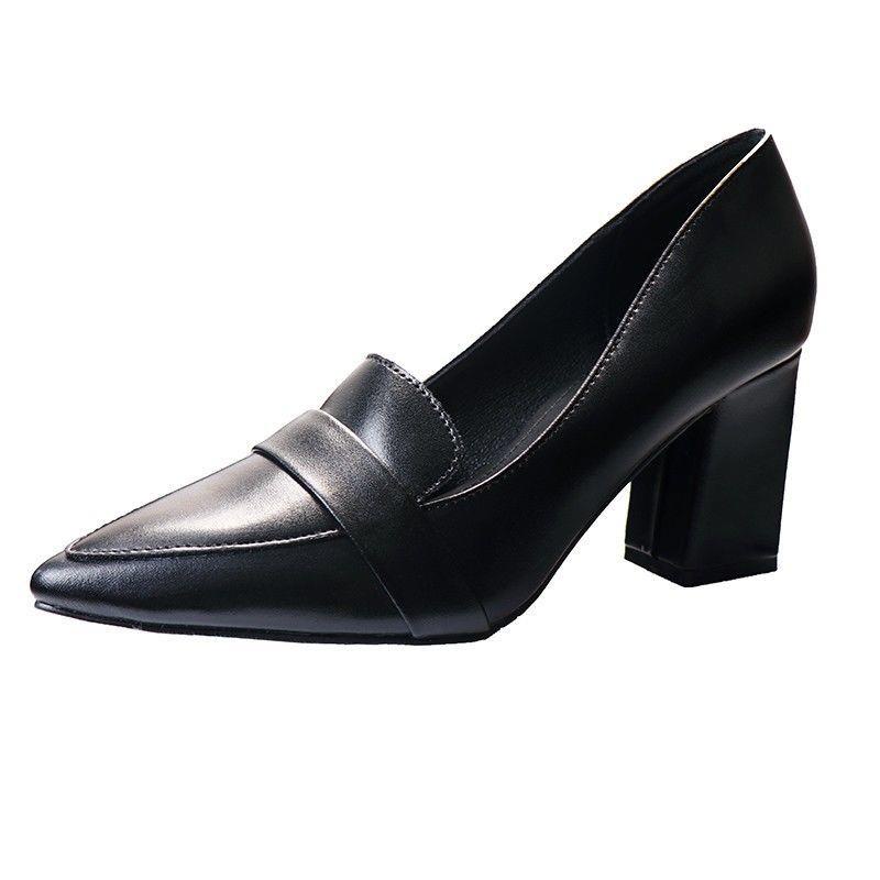 Giày Cao Gót Da Mềm Mũi Nhọn Thời Trang Xuân Thu Cho Nữ