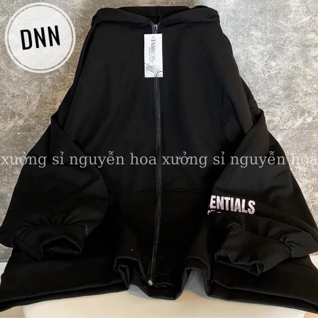 Áo khoác nỉ essen unisex form rộng nam nữ mặc được 2 màu đen/be (kèm video/ảnh thật) Xưởng Sỉ Nguyễn Hoa | BigBuy360 - bigbuy360.vn