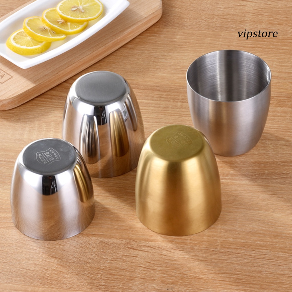 【VIP】  240/300ml Water Cup Large Opening Anti-shock Stainless Steel Home Wear-resistant Bear Juice Cup for Kitchen