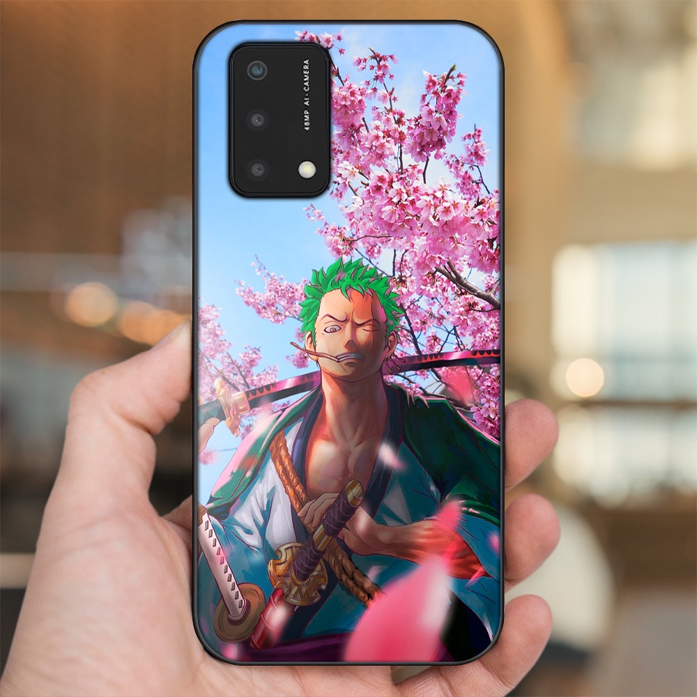 Ốp lưng Oppo A74, A93 5G, A95 viền đen in hình Zoro One Piece