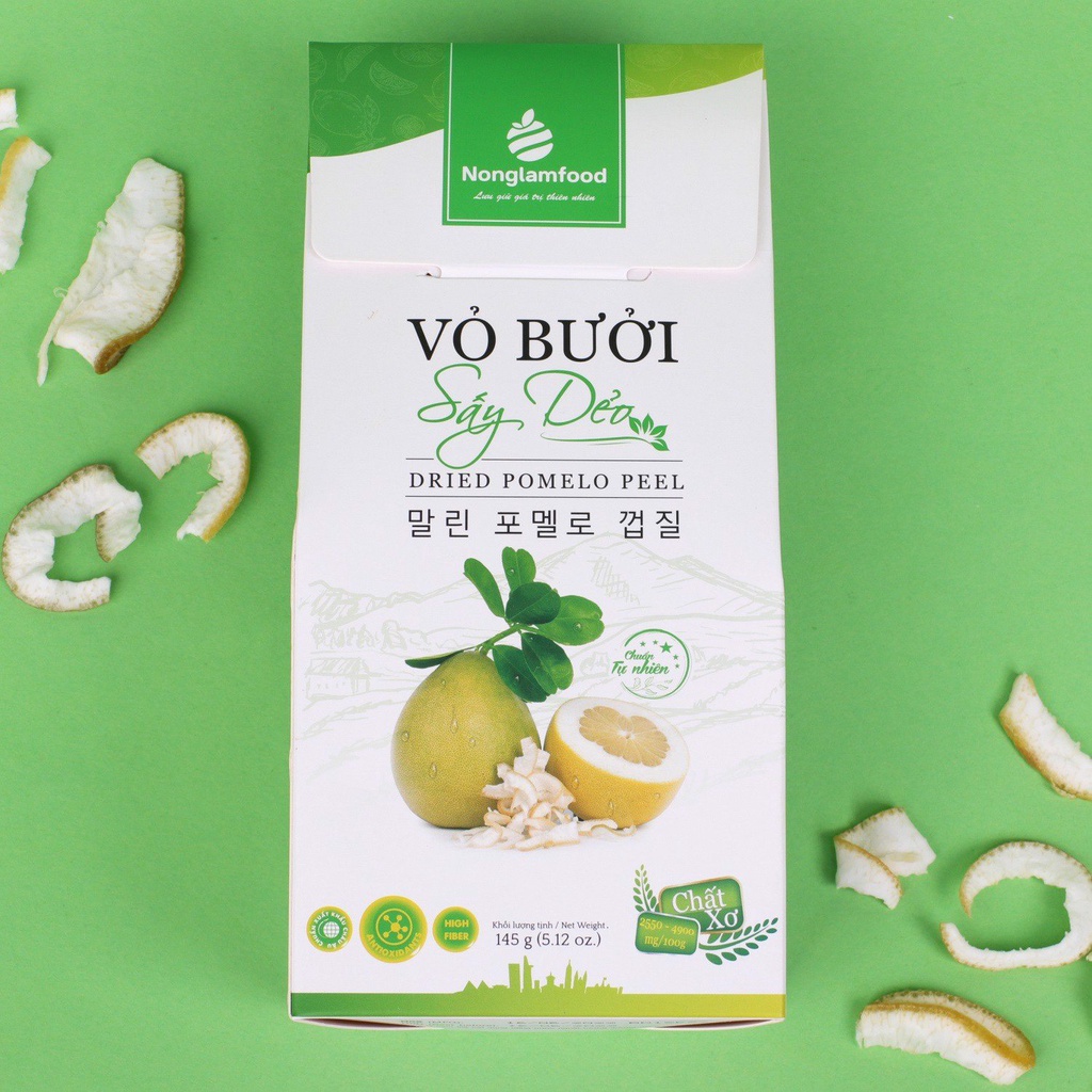 Vỏ bưởi sấy dẻo Nong Lam Food 145g | Ăn vặt văn phòng | Healthy Snack