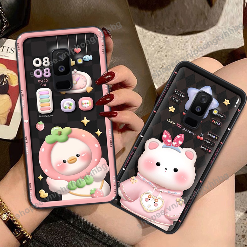 Ốp lưng Samsung A6 2018 / A6 Plus / A6+ gấu,thỏ trắng , đồng hồ dễ thương cute cực đẹp