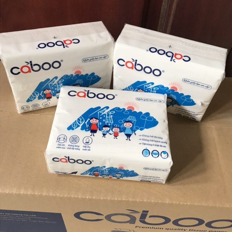 Combo 10 gói giấy rút Caboo hàng 3 lớp 1 gói 300 tờ