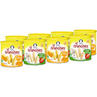 Bánh ăn dặm Gerber lon lùn Lil Crunchies Mild Cheddar and Veggie Dip non GMO 42g